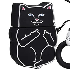 COVER AIRPODS MIDDLE FINGER CAT
