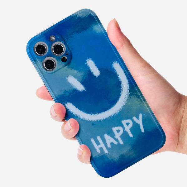 COVER PARA IPHONE BLUE HAPPY FACE