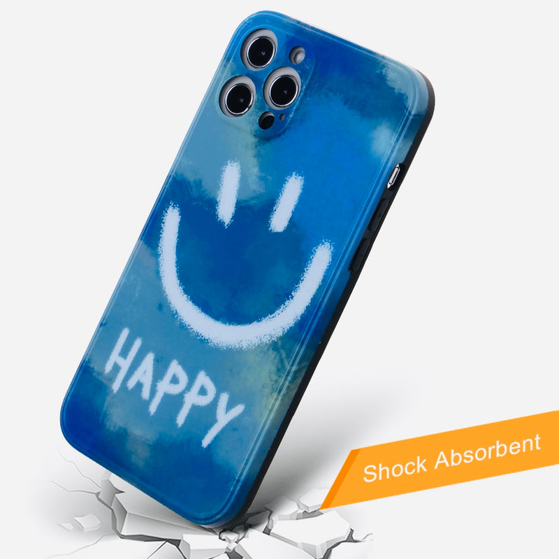 COVER PARA IPHONE BLUE HAPPY FACE